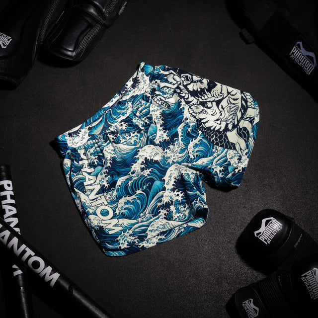 Pantaloni scurți MMA Phantom Athletics Fusion Tsunami – Albastru