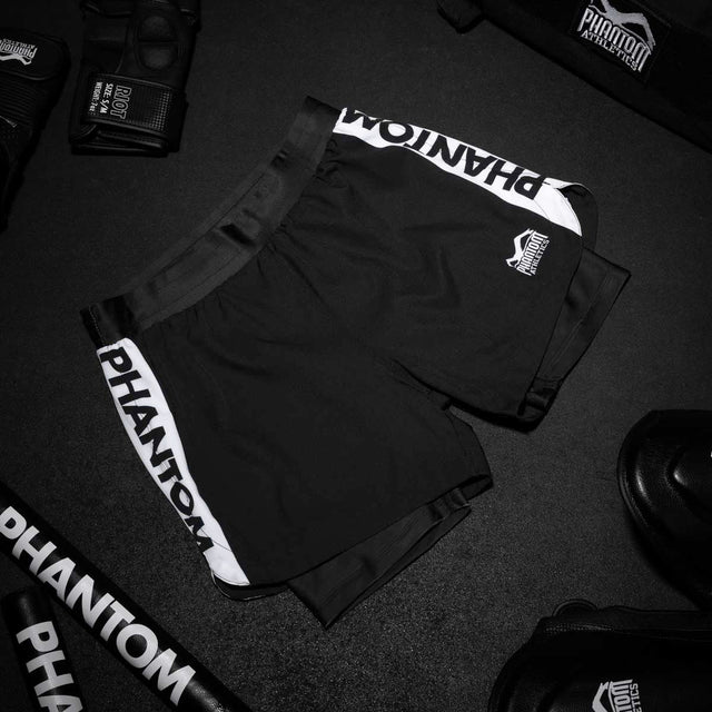 Phantom Athletics Compressie Shorts Fusion 2in1 Apex - Zwart