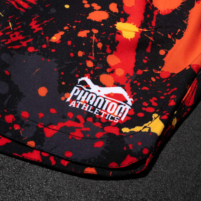Phantom Athletics MMA-Shorts Fusion Splatter – Rot/Orange