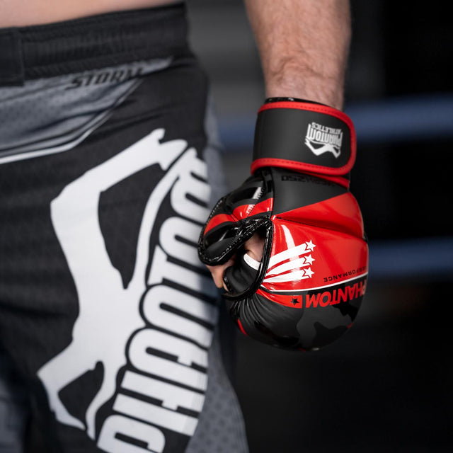Rękawice MMA Phantom Athletics Raider – Czerwone/Czarne Camo
