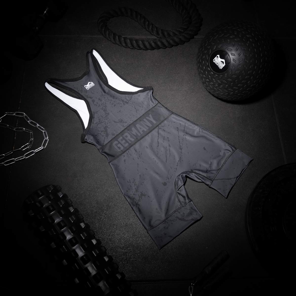 Phantom Athletics Worstelsinglet EVO Germany - Zwart/Grijs