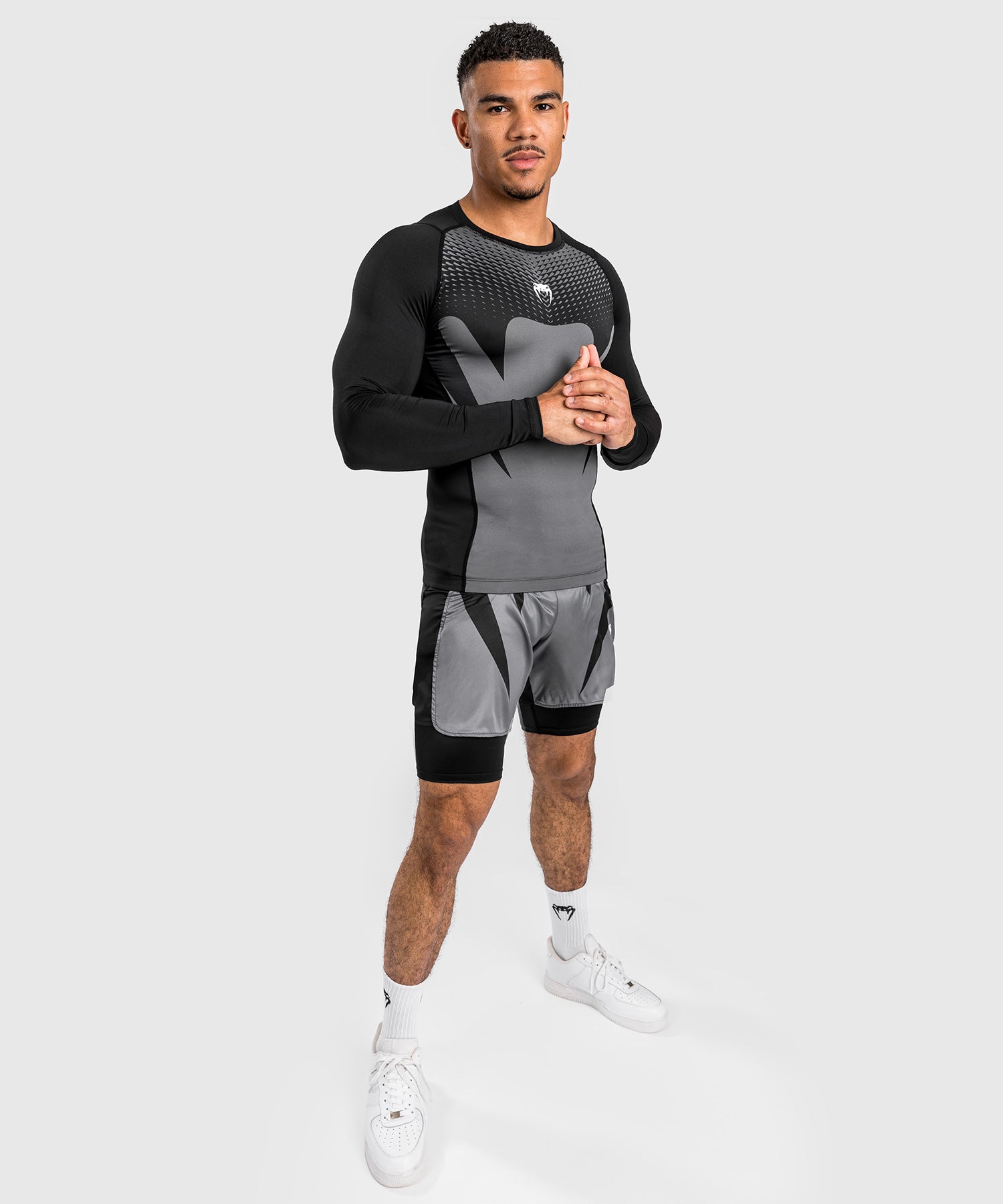 Venum Rashguard Attack Lange Mouwen - Zwart/Grijs