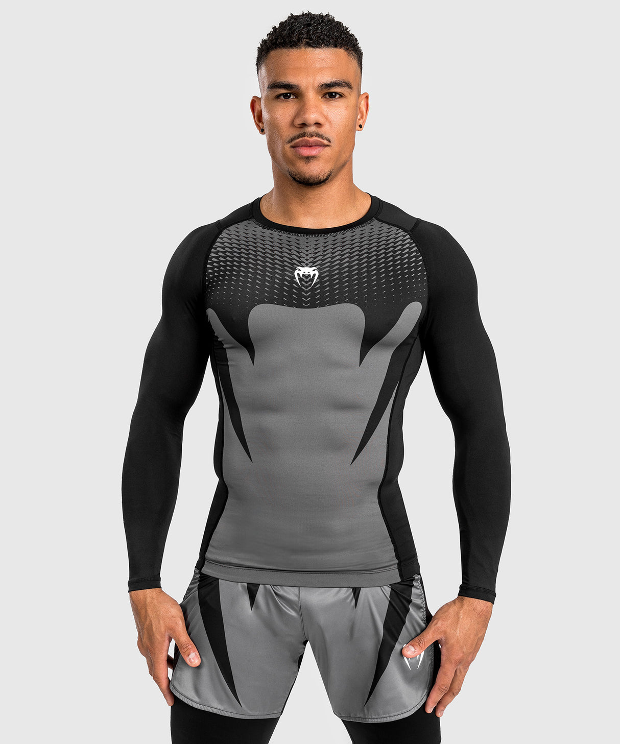 Venum Rashguard Attack Lange Mouwen - Zwart/Grijs