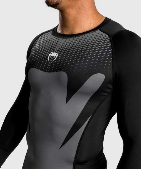 Venum Rashguard Attack Lange Mouwen - Zwart/Grijs
