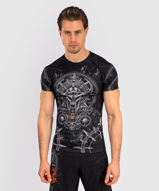 Venum Rashguard Gladiator 5.0 Korte Mouwen - Zwart/Zilver