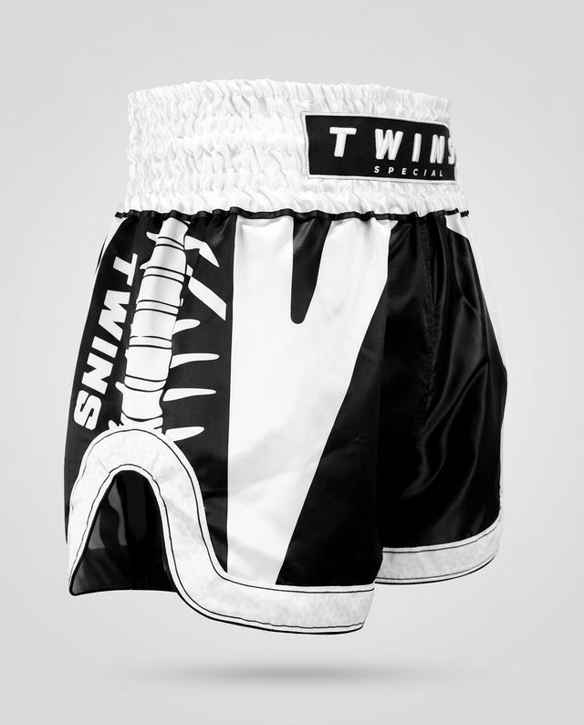 Twins Muay-Thai-Shorts TTBL Spine – Schwarz/Weiß