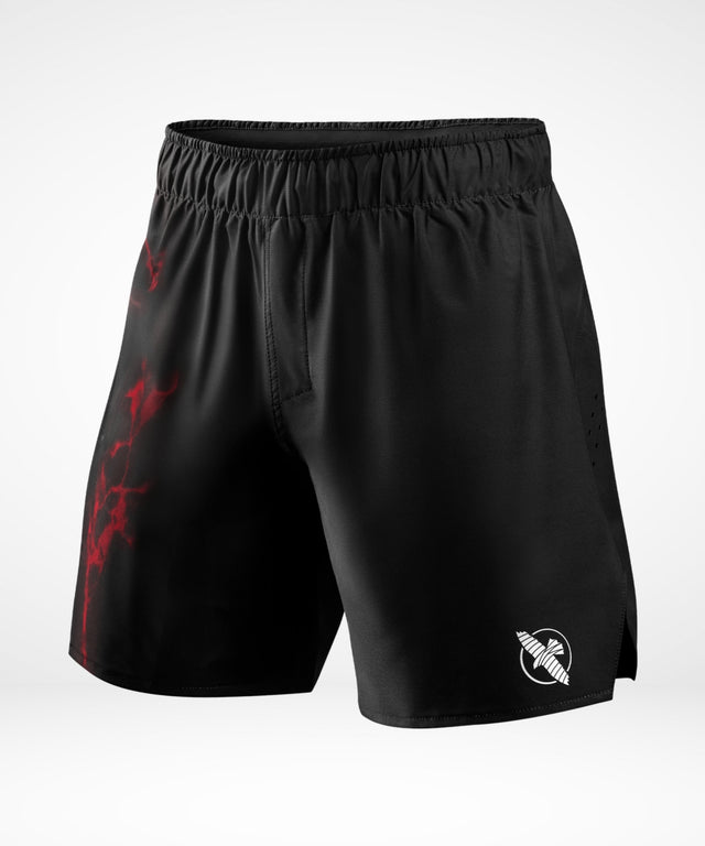 Calções de grappling BJJ Hayabusa x UFC – Preto/Vermelho