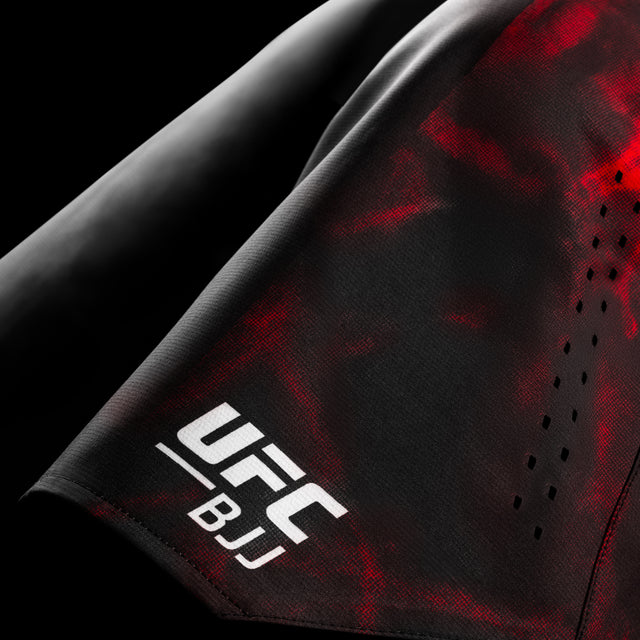Calções de grappling BJJ Hayabusa x UFC – Preto/Vermelho