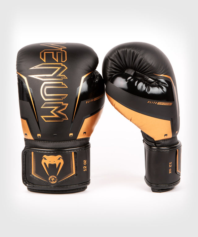 Boxerské rukavice Venum Elite Evo – Černé/Bronzové