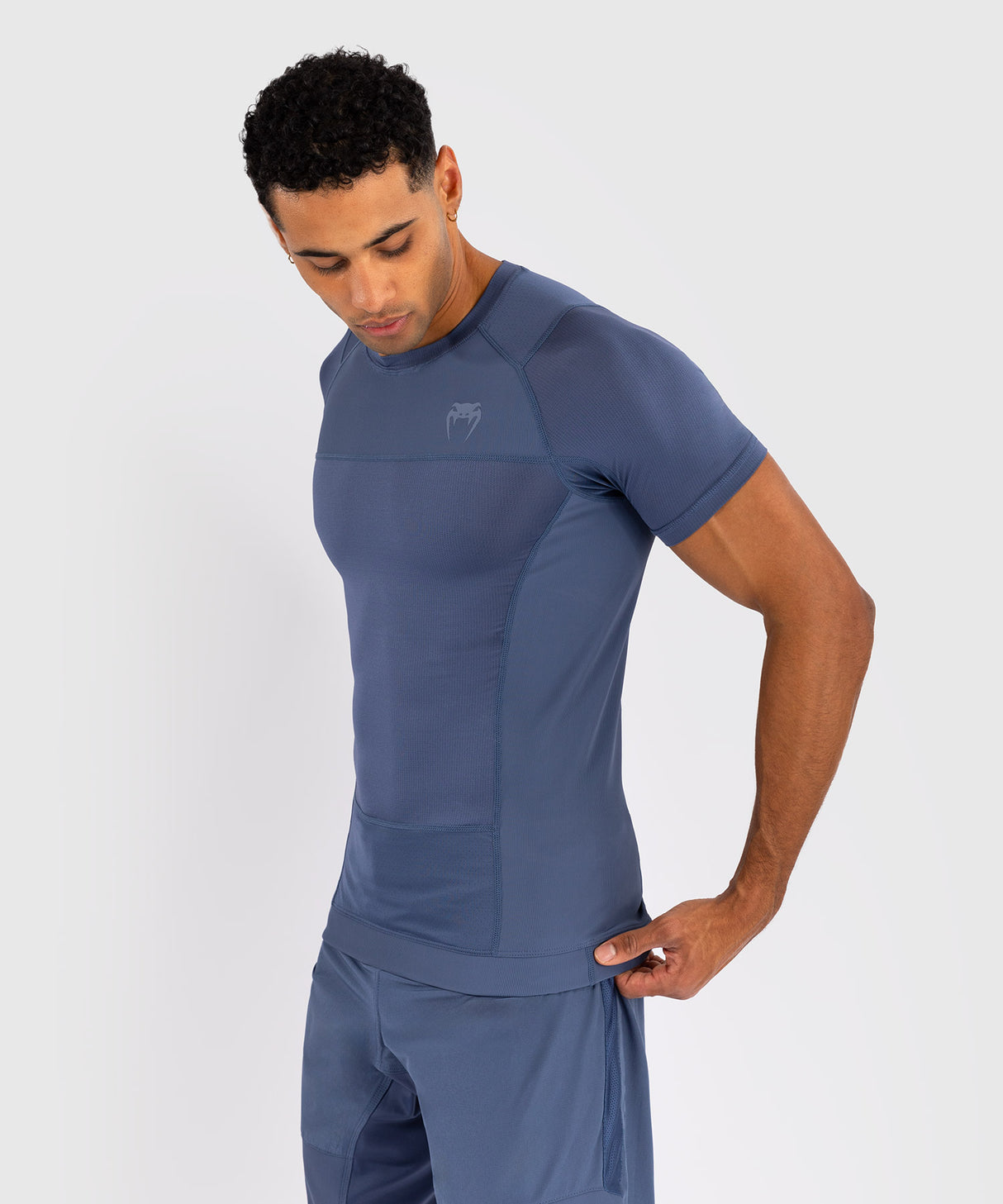 Venum Rashguard Korte Mouwen G-Fit Air - Foggy Blue