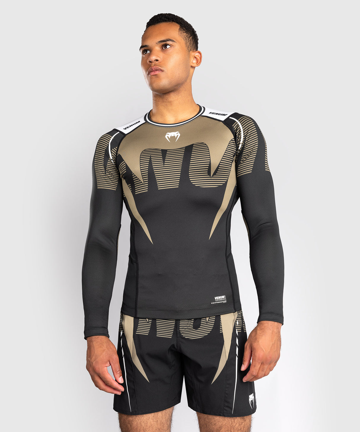 Venum Rashguard Lange Mouwen Adrenaline - Zwart/Zand