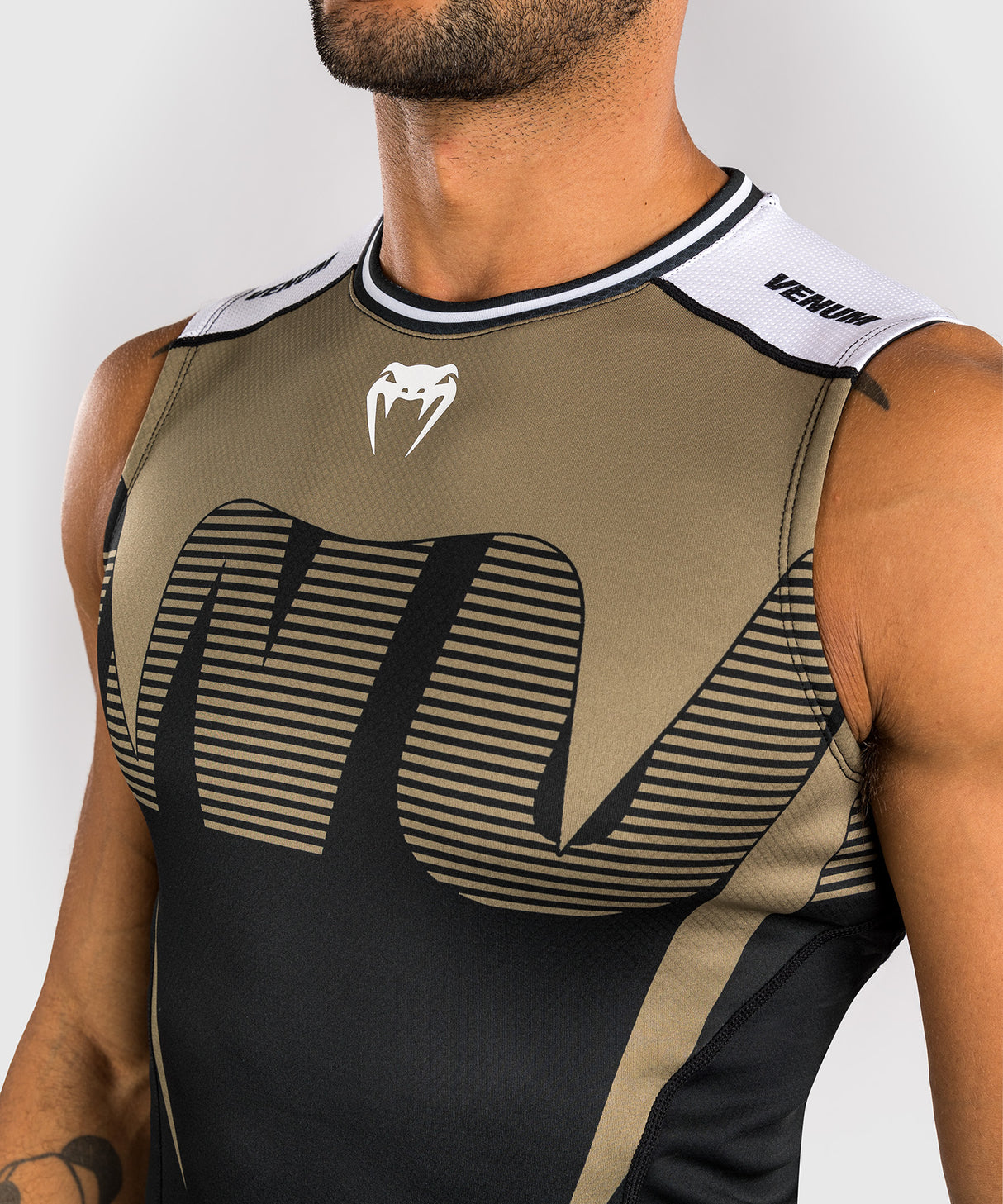 Venum Rashguard Mouwloos Adrenaline - Zwart/Zand