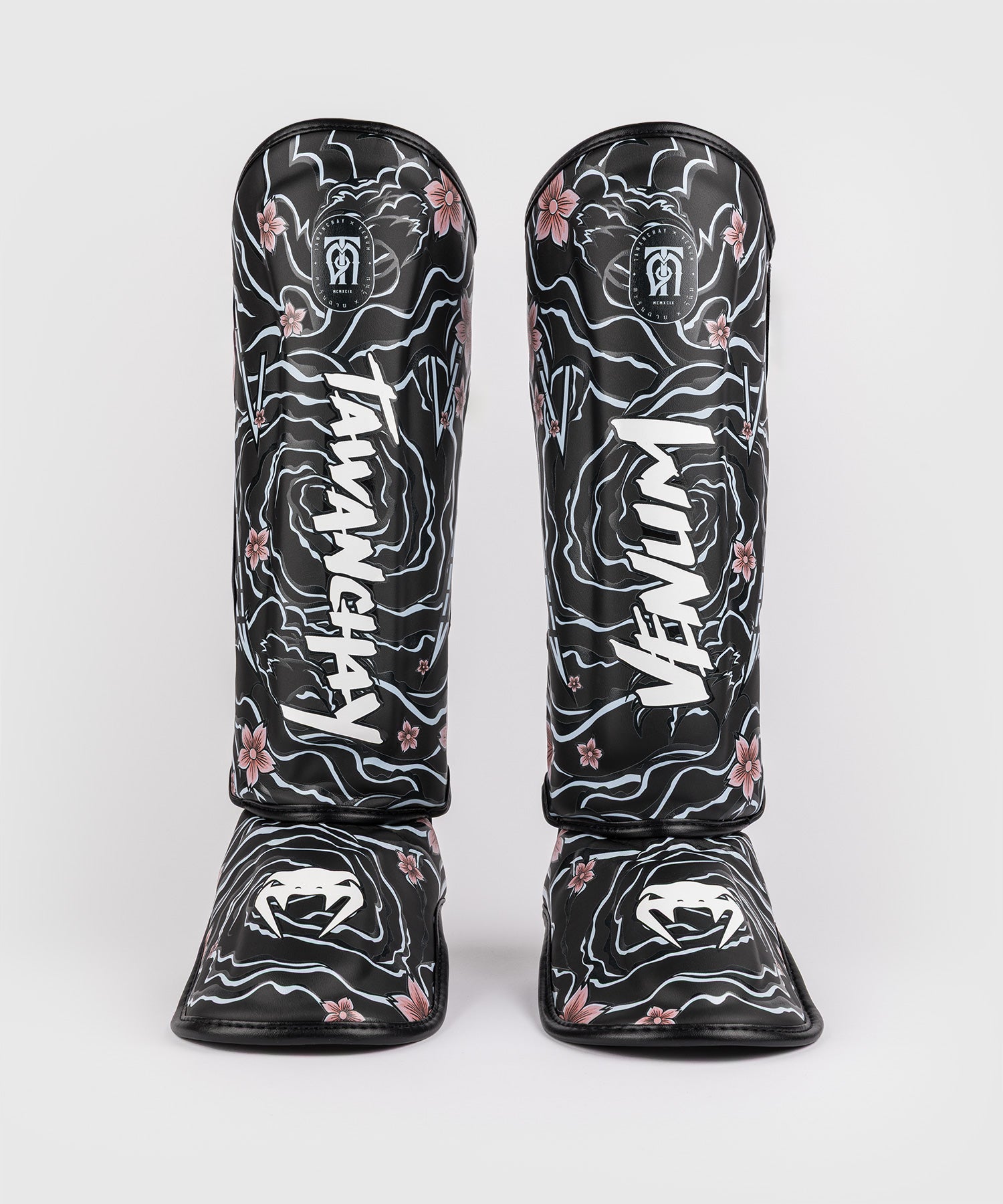 Venum x Tawanchay Kickboks Scheenbeschermers - Zwart/Wit