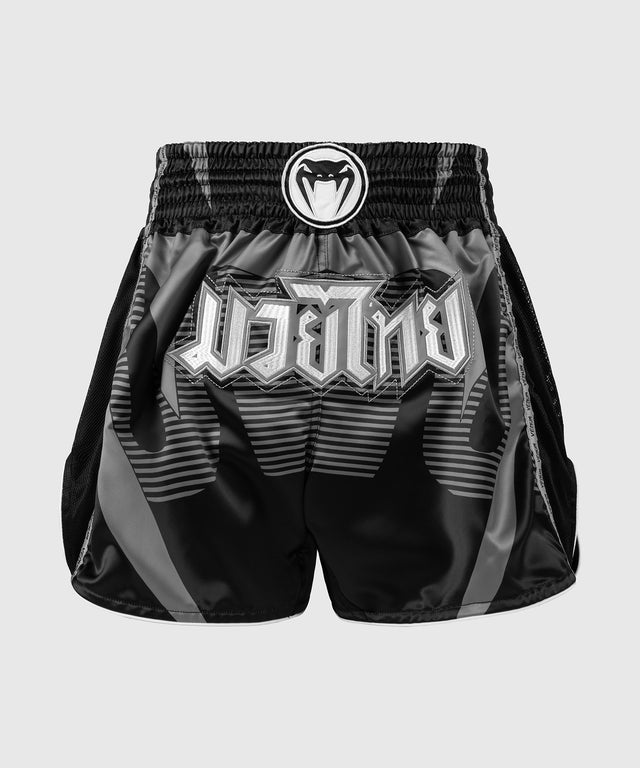 Pantalones de Muay Thai Venum Adrenaline – Negro/Gris Plata