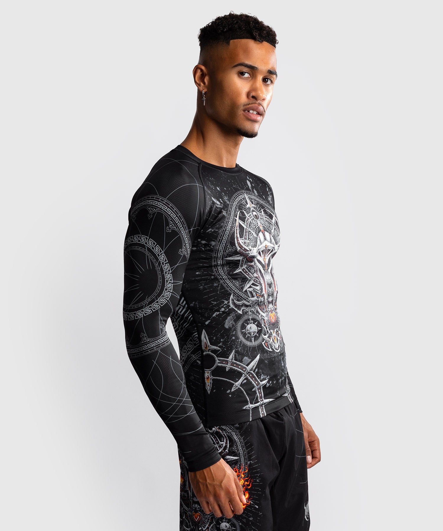 Venum Rashguard Gladiator 5.0 Lange Mouwen - Zwart/Zilver