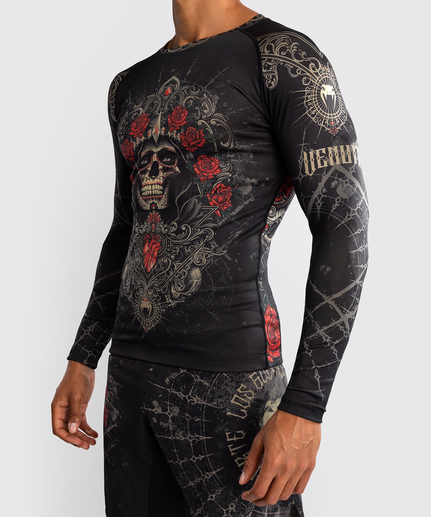 Venum Rashguard Santa Muerte 5.0 Lange Mouwen - Zwart/Goud