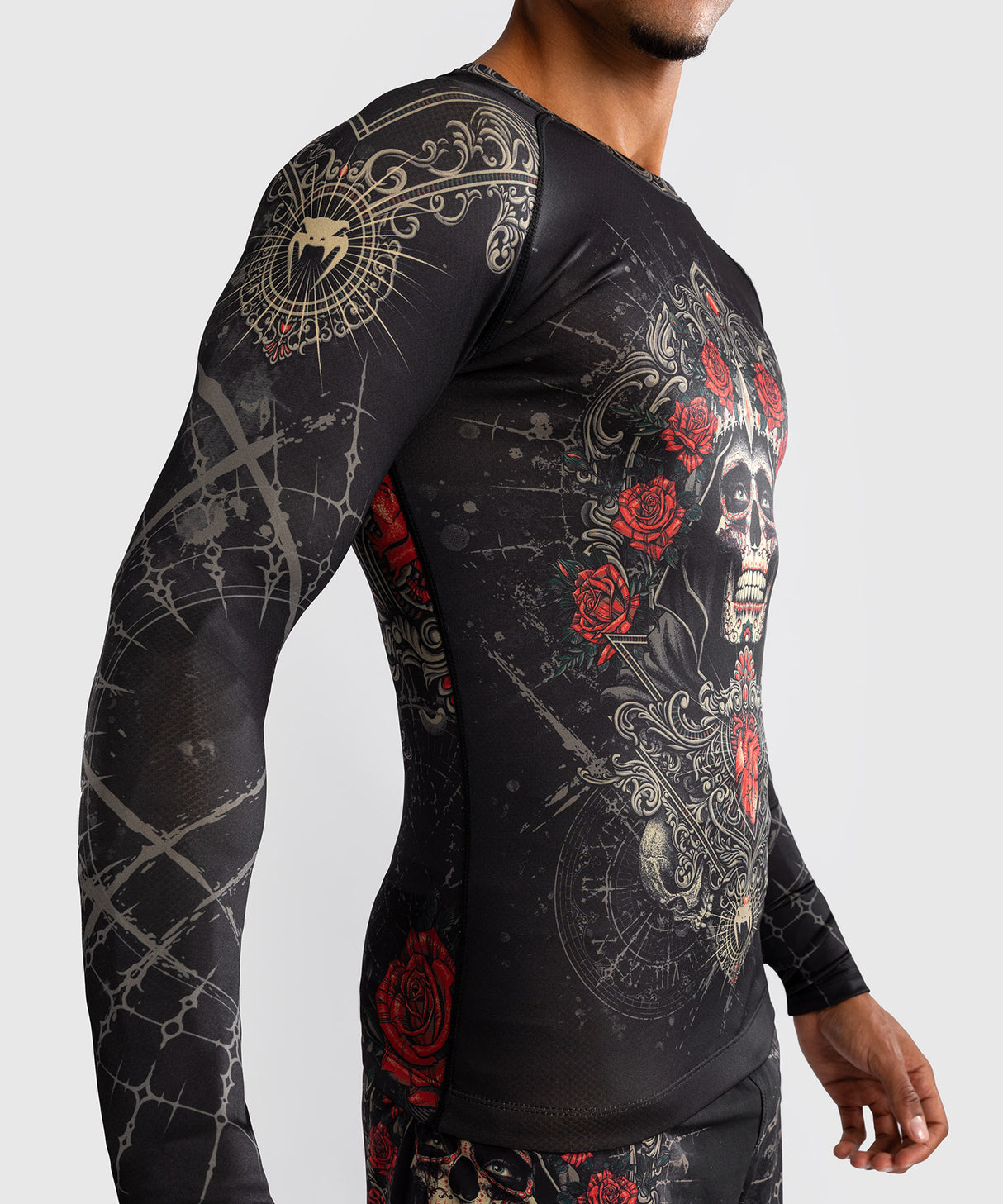Venum Rashguard Santa Muerte 5.0 Lange Mouwen - Zwart/Goud