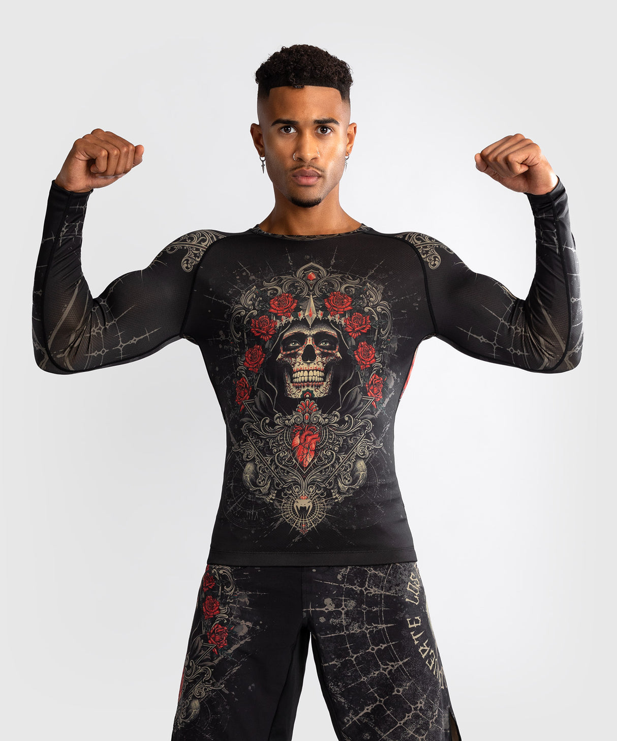Venum Rashguard Santa Muerte 5.0 Lange Mouwen - Zwart/Goud