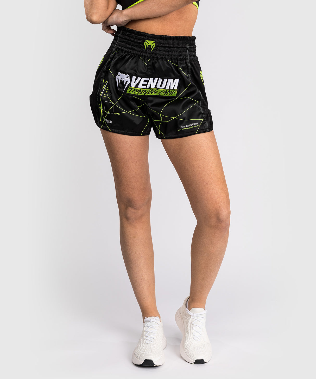 Venum Muay Thai Shorts Training Camp 4.0 - Zwart/Neon Groen