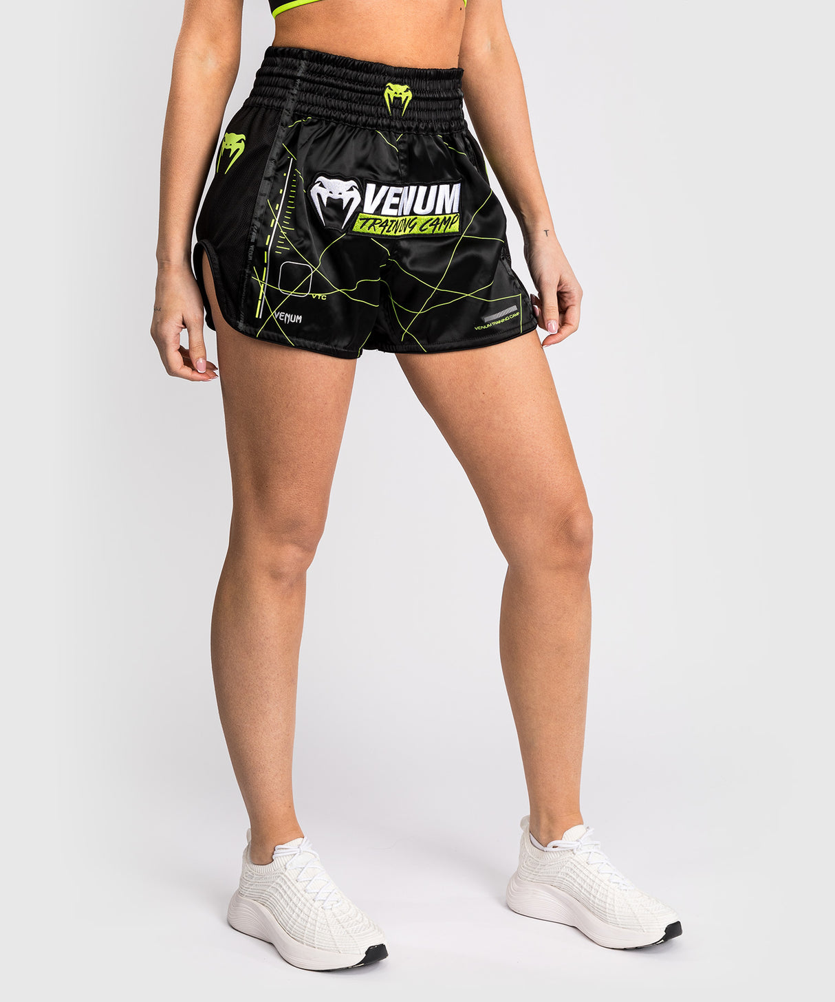 Venum Muay Thai Shorts Training Camp 4.0 - Zwart/Neon Groen