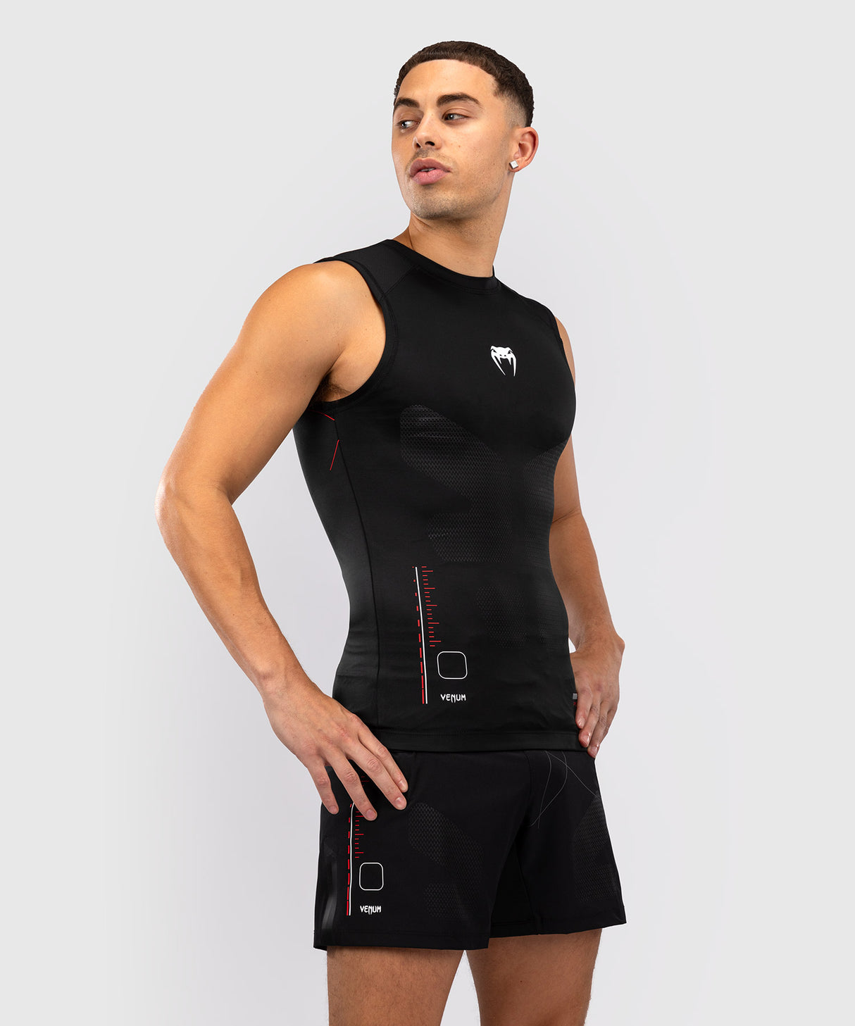 Venum Rashguard Tactical XT Mouwloos - Zwart/Rood