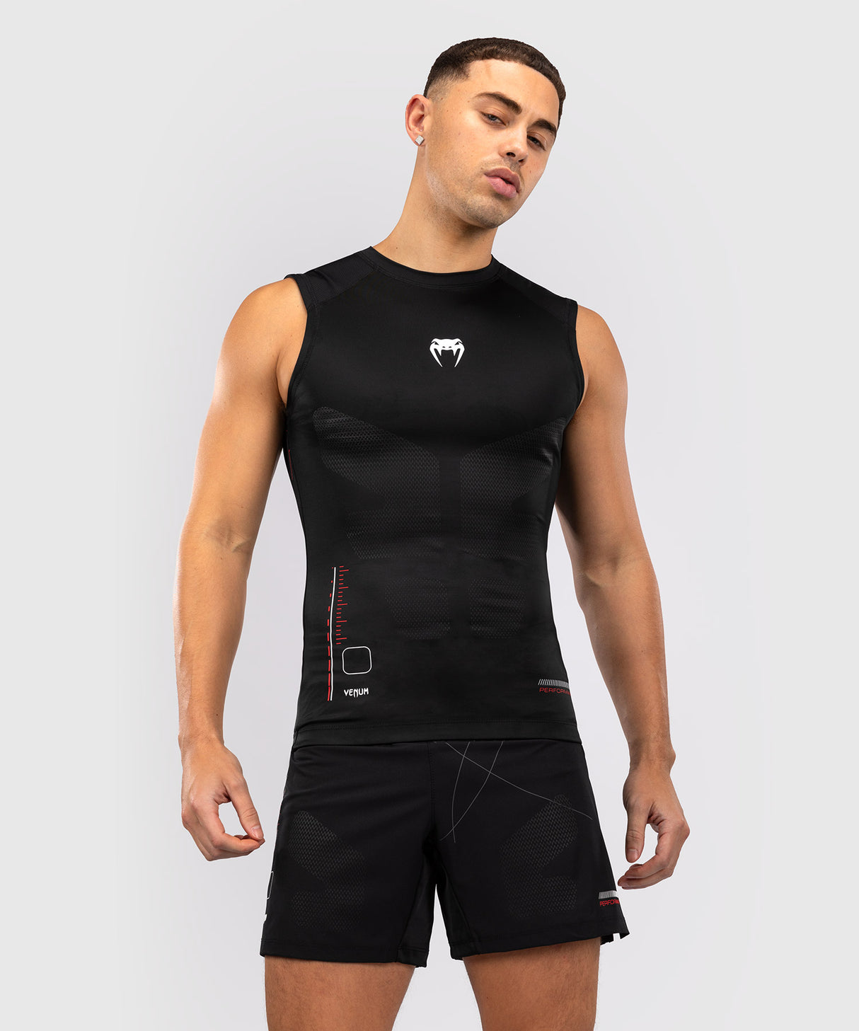 Venum Rashguard Tactical XT Mouwloos - Zwart/Rood