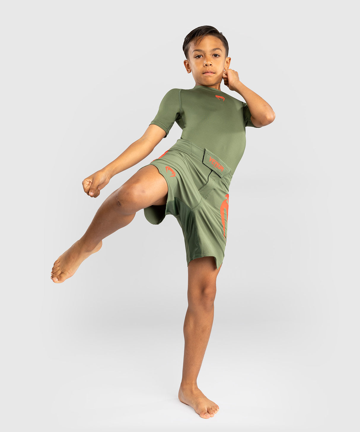 Venum MMA Shorts Light Kids - Legergroen/Oranje