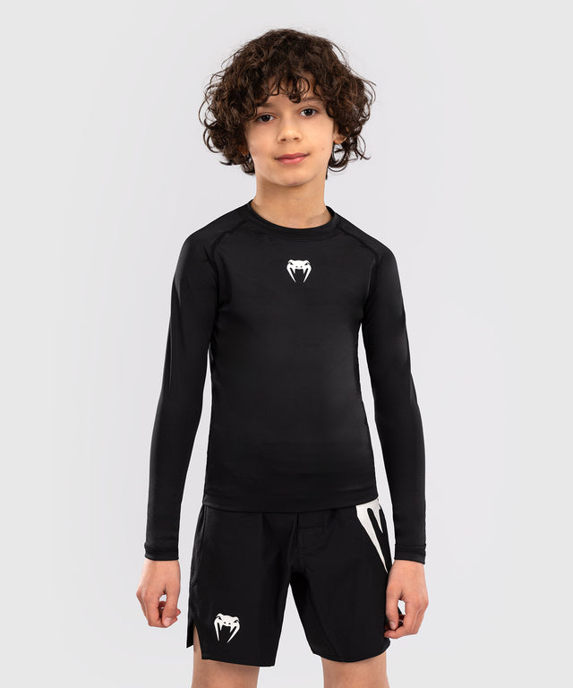 Venum Rashguard Contender Lange Ärmel Kinder – Schwarz