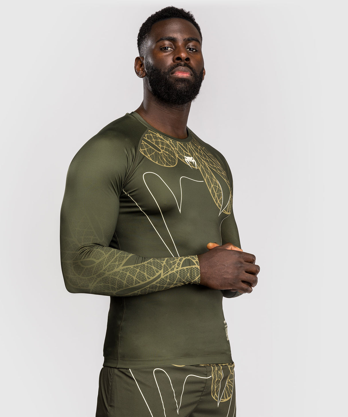 Venum Rashguard Lange Mouwen Serpenti - Kaki Groen