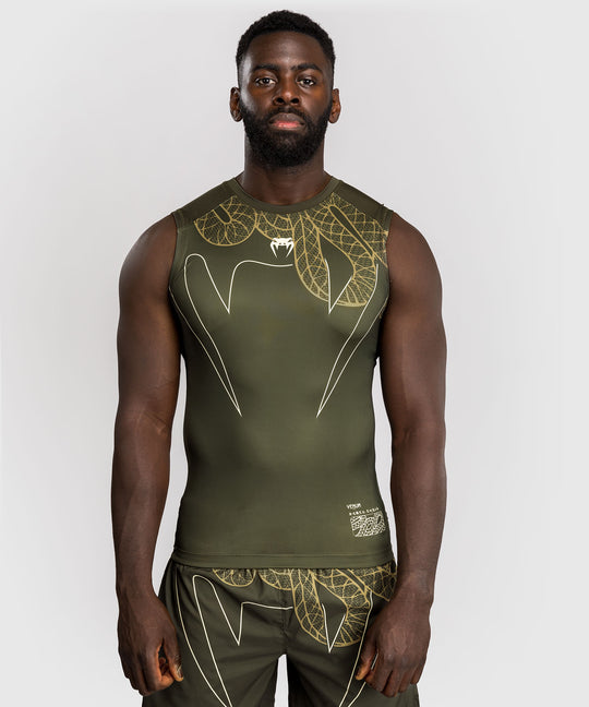 Venum Rashguard Mouwloos Serpenti - Kaki Groen
