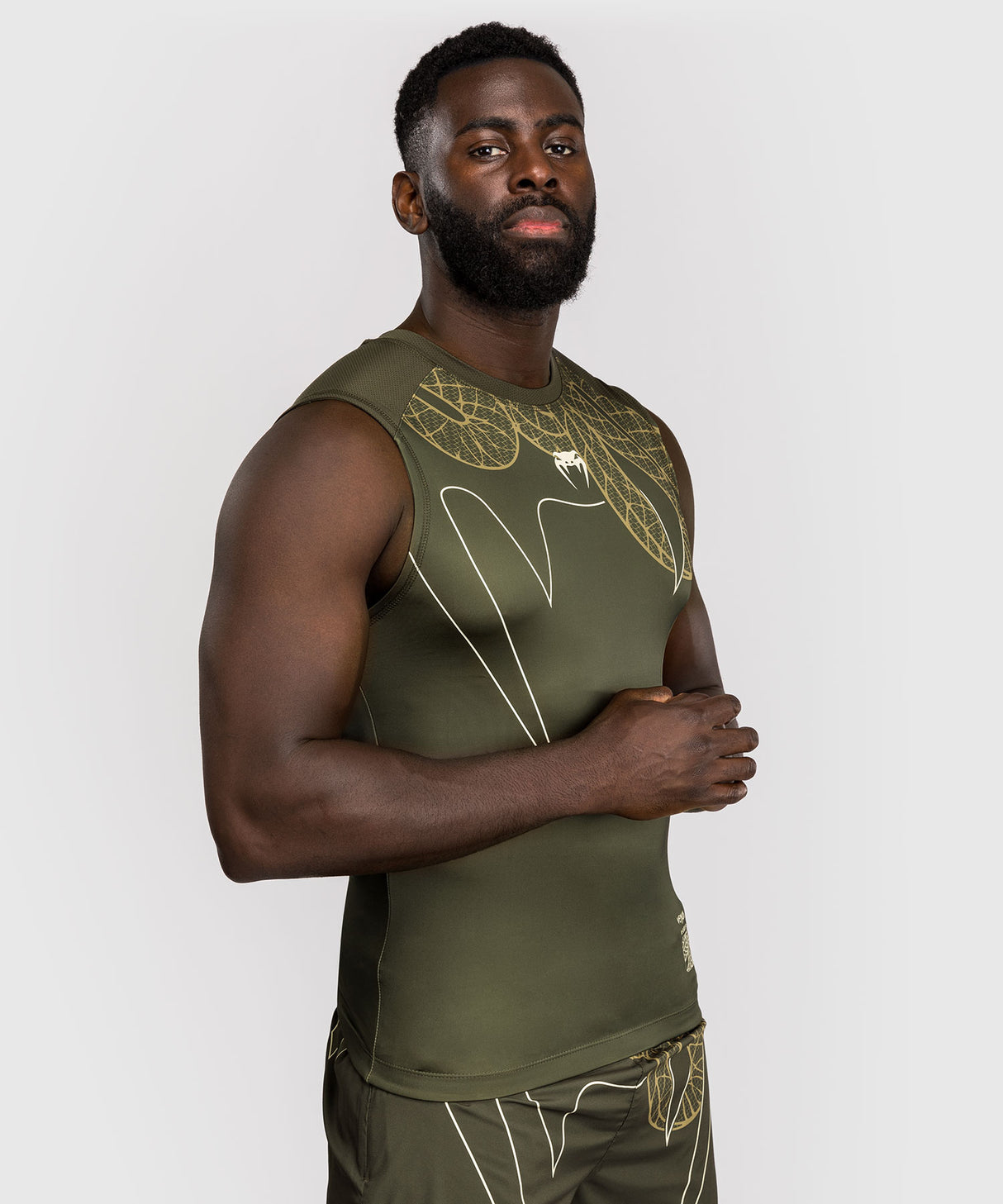Venum Rashguard Mouwloos Serpenti - Kaki Groen