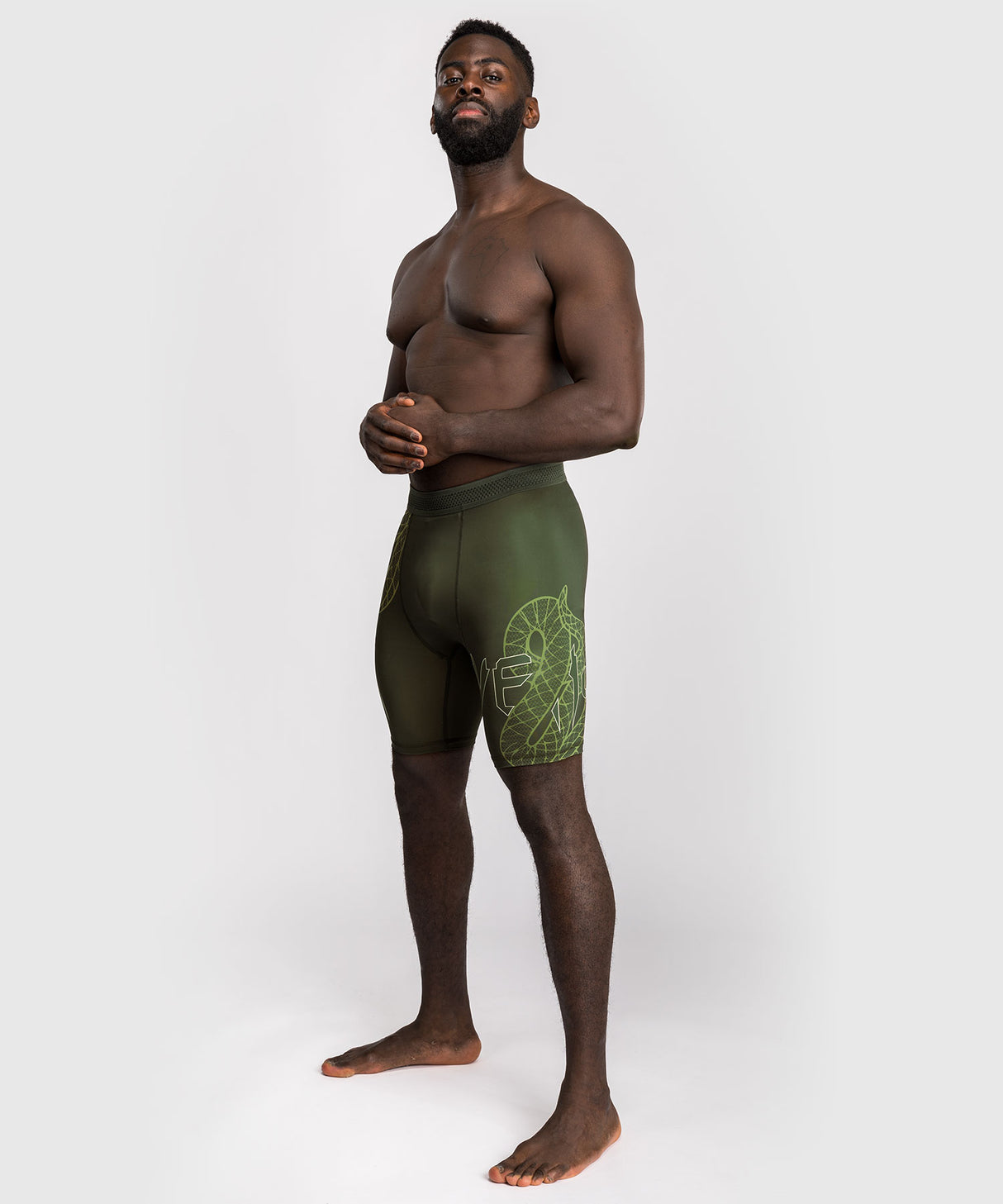 Venum Compressie Shorts Serpenti - Kaki Groen