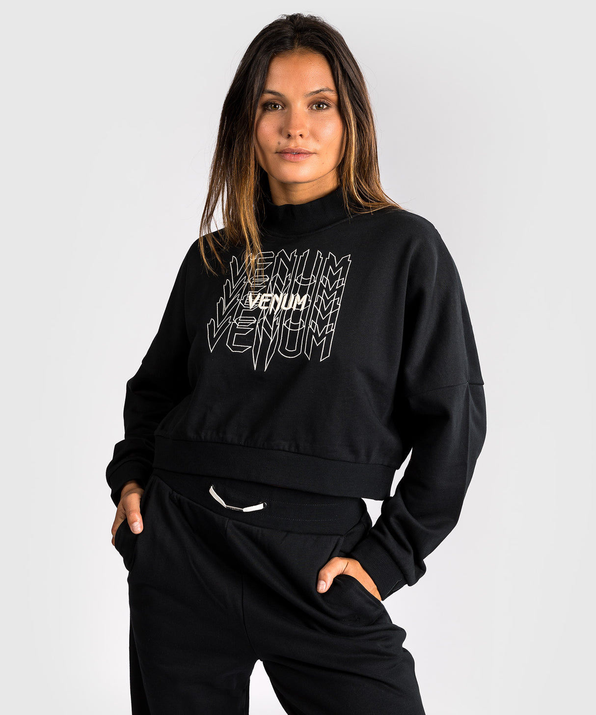 Venum Pulse Dames Cropped Sweatshirt - Zwart/Wit