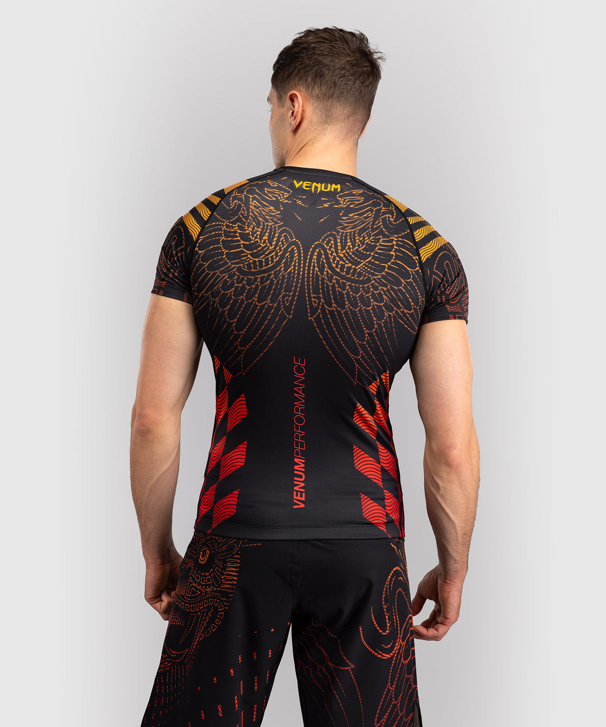 Venum Rashguard Korte Mouwen Quetzal Fury - Zwart/Rood