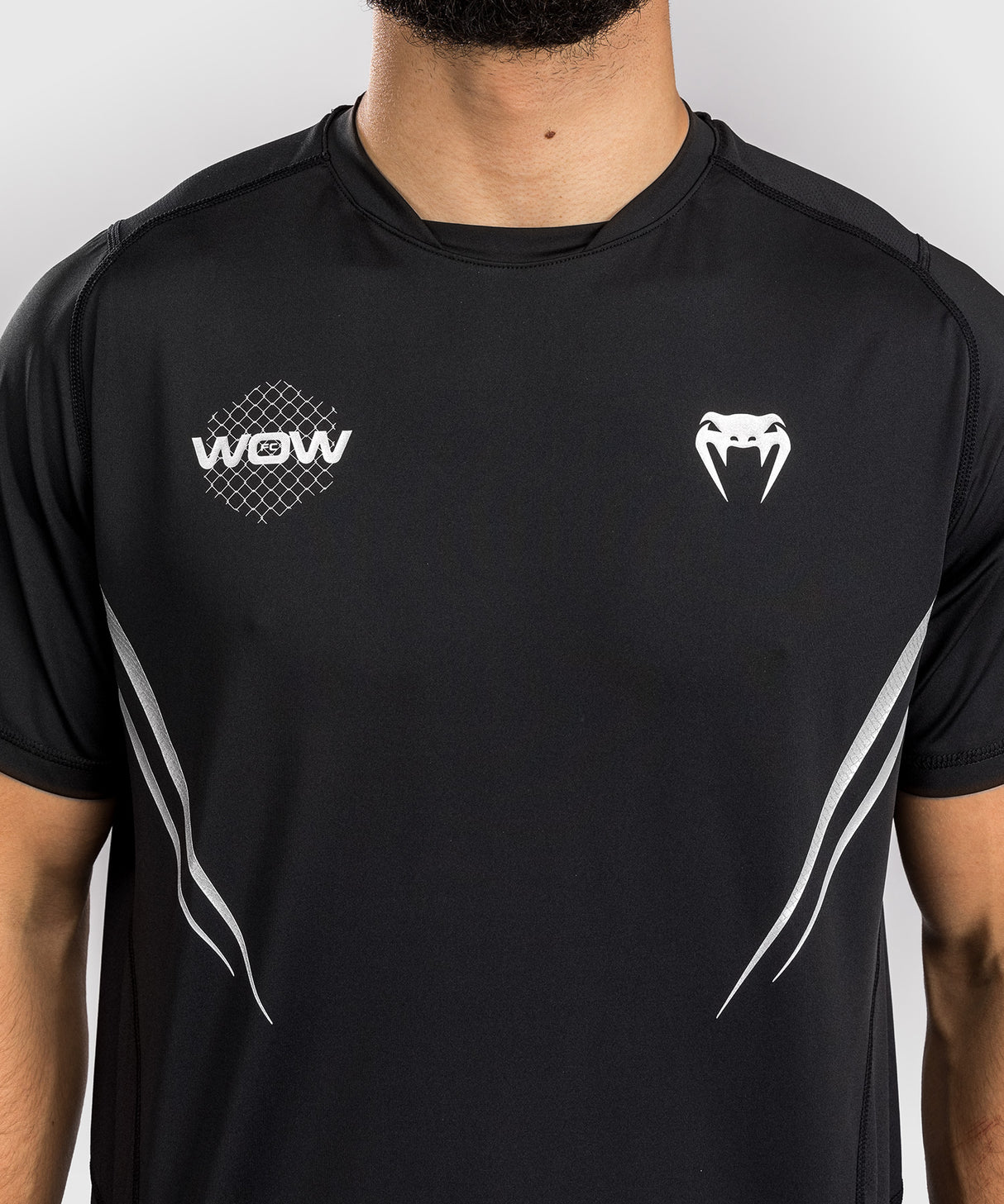 Venum x WOW FC Dry-Tech T-Shirt - Zwart/Zilver Grijs