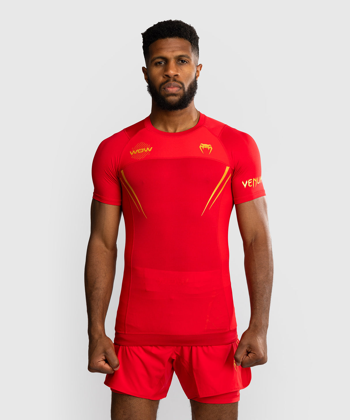 Venum x WOW FC Rashguard - Korte Mouwen - Vurig Rood