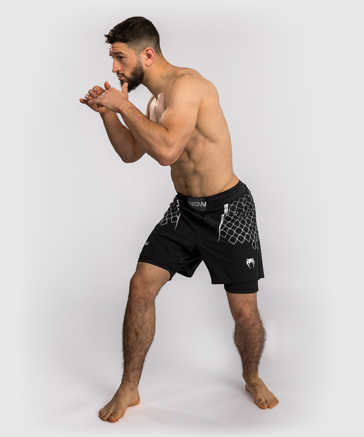 Venum x WOW FC MMA Shorts - Zwart/Zilver Grijs