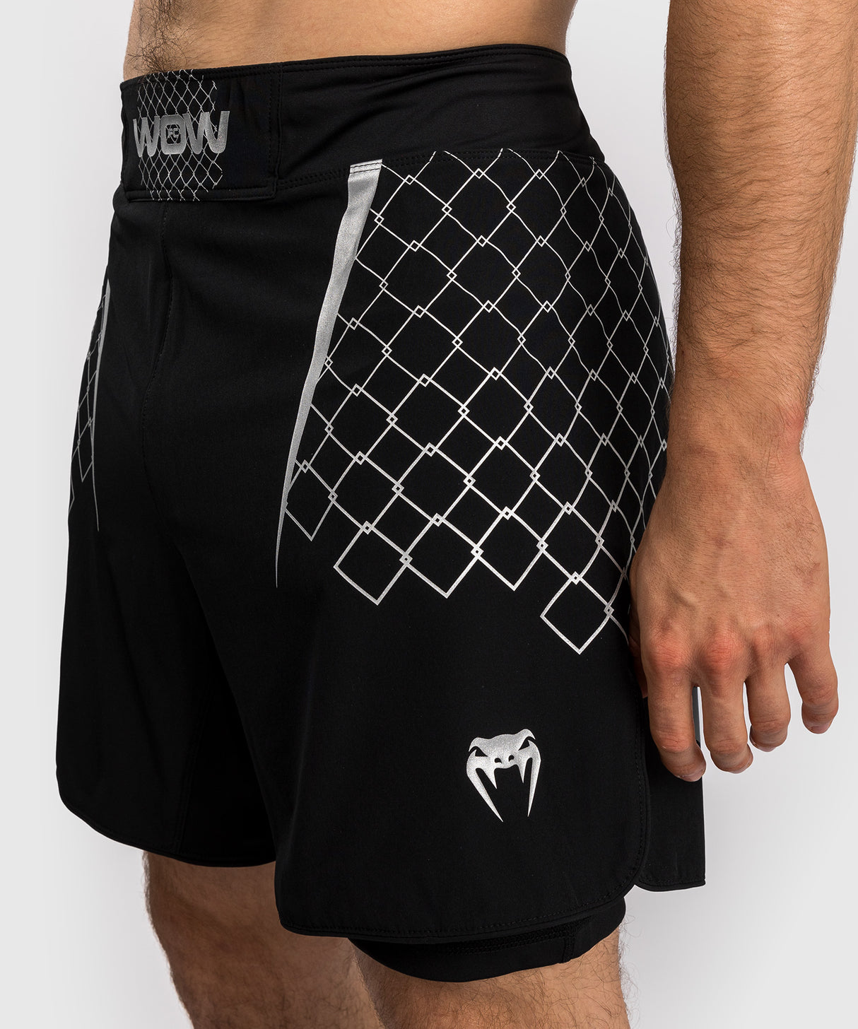 Venum x WOW FC MMA Shorts - Zwart/Zilver Grijs