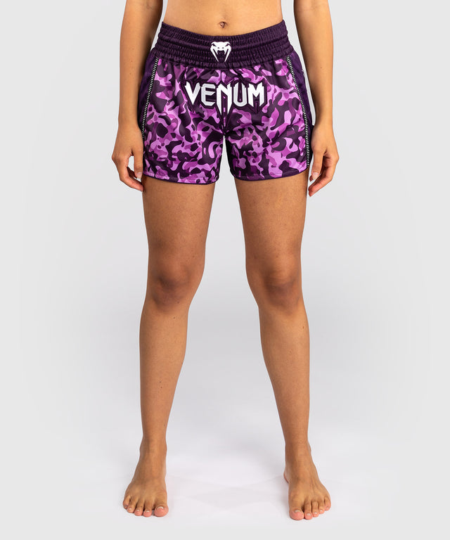 Shorts de Muay Thai Venum Iris – Violet/Camo rose