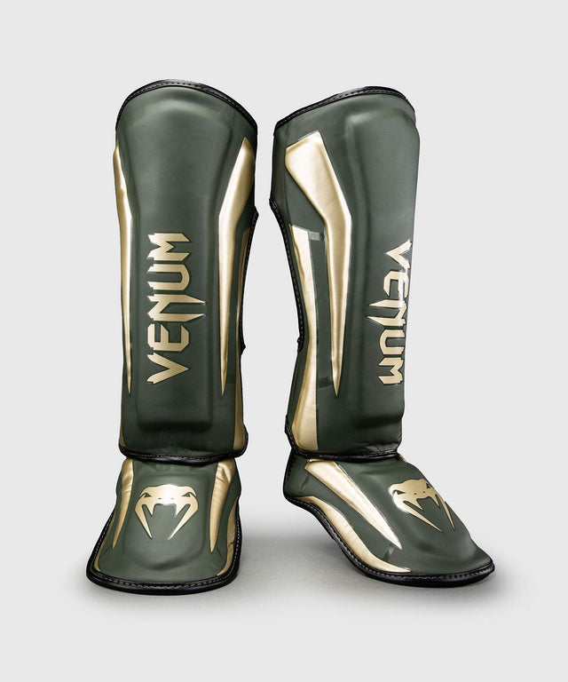 Venum Scheenbeschermers Elite - Kaki Groen/Goud