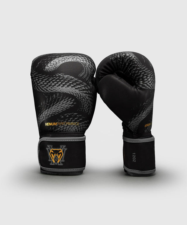 Venum Boxhandschuhe Matupa Schwarz/Grau/Gold – Seitenansicht