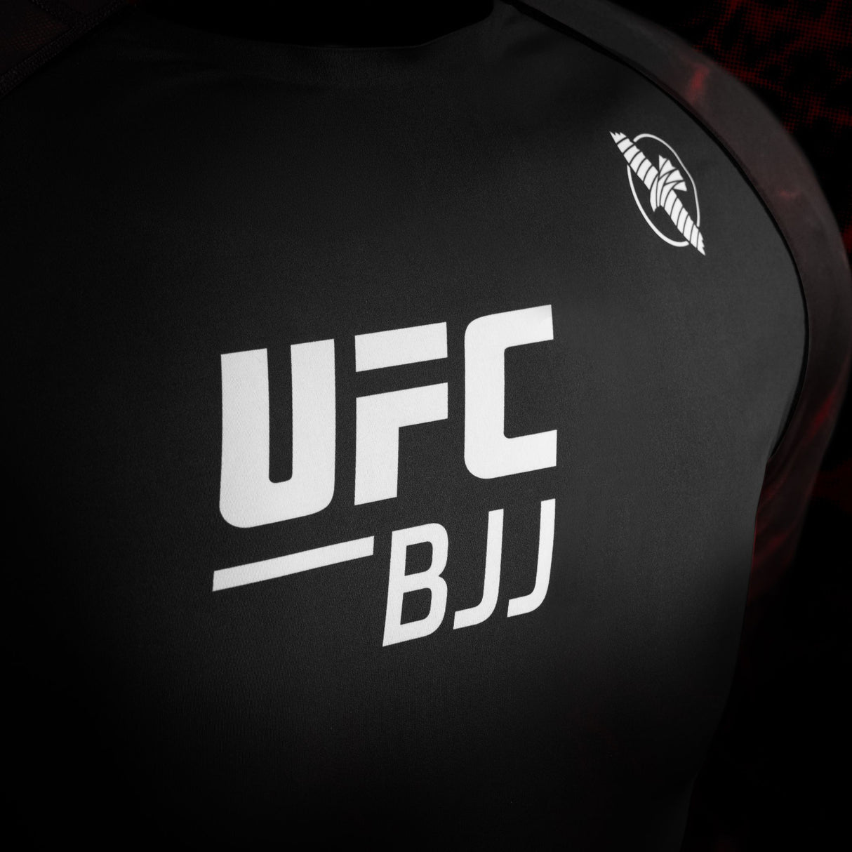 Hayabusa x UFC BJJ Rashguard Korte Mouwen - Zwart/Rood