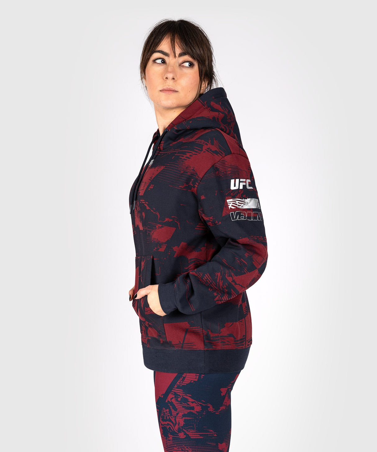 Venum UFC Hoodie Zenith - Marineblauw/Bordeauxrood/Zilver