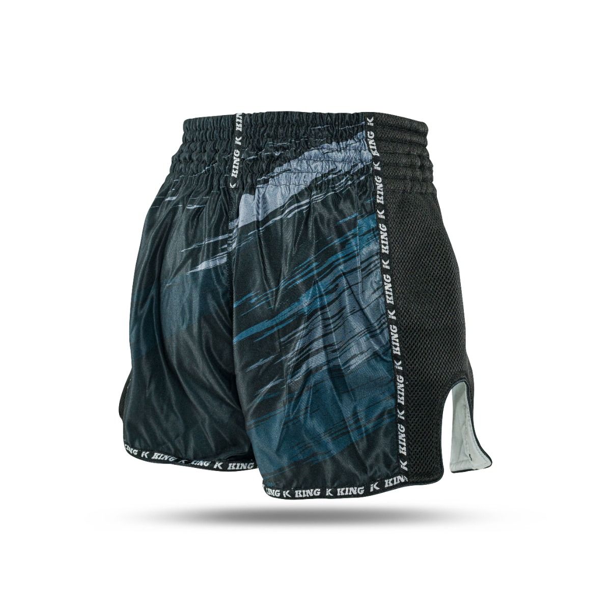 King Pro Box- und Kickboxshorts Storm – Schwarz/Grau