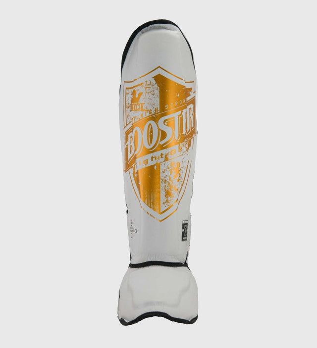 Ochraniacze na piszczele Booster Pro Shield – Białe/Złote – Ochraniacze na piszczele