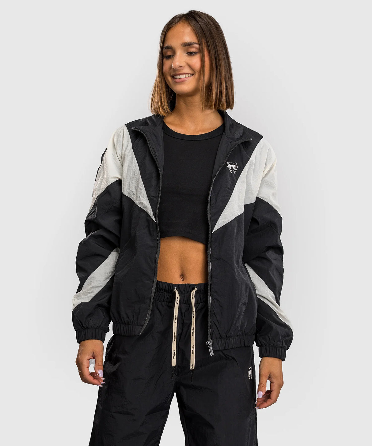 Venum Damen-Trainingsjacke Vectra – Schwarz/Weiß