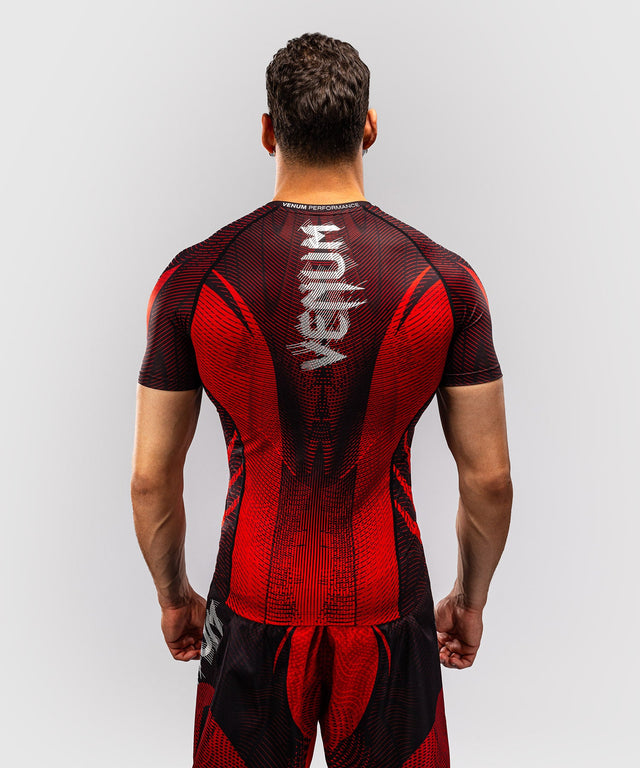 Venum Rashguard Galactic 3.0 Kurzarm – Rot/Silber