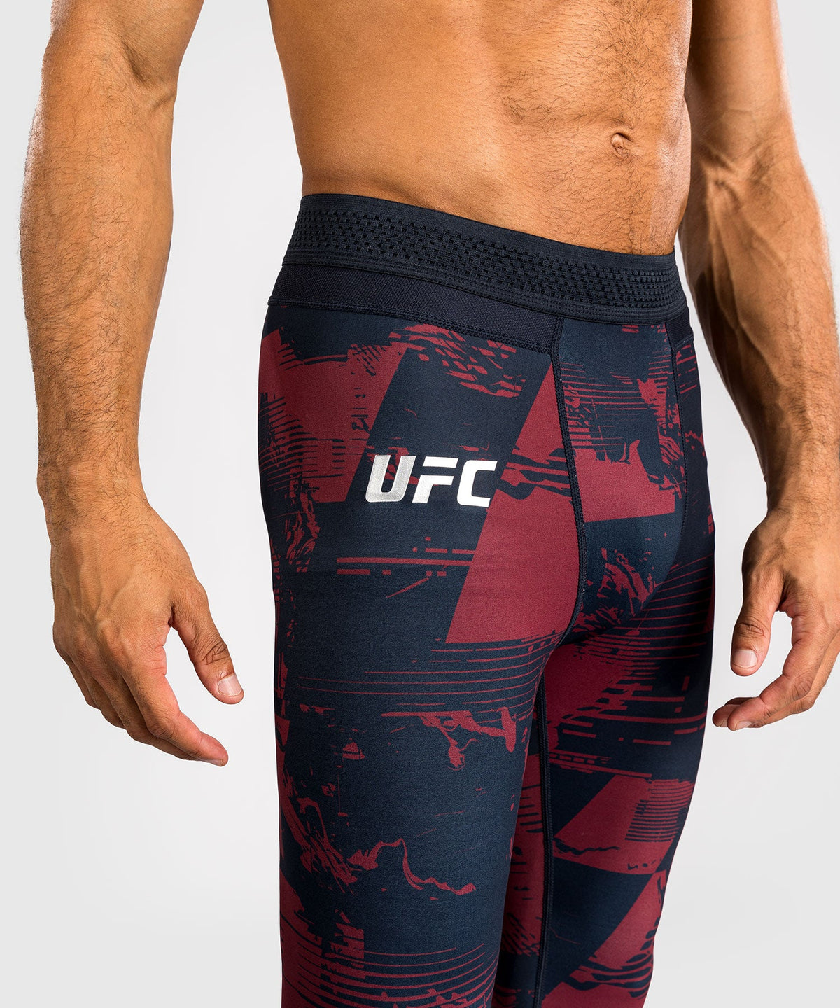 Venum UFC Compressiebroek Zenith - Marineblauw/Bordeauxrood/Zilver