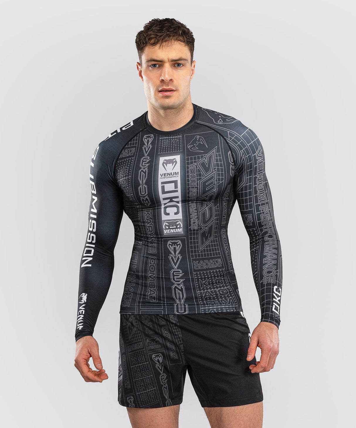 Venum Rashguard Karate Combat - Zwart/Grijs
