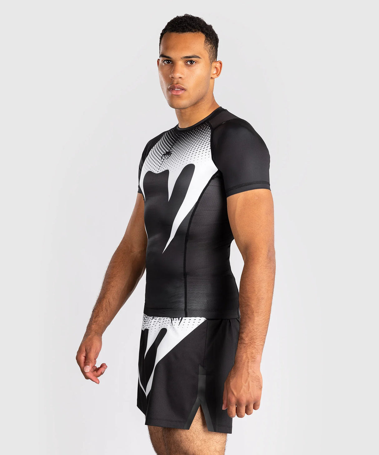 Venum No Gi Rashguard Korte Mouwen - Zwart/Wit